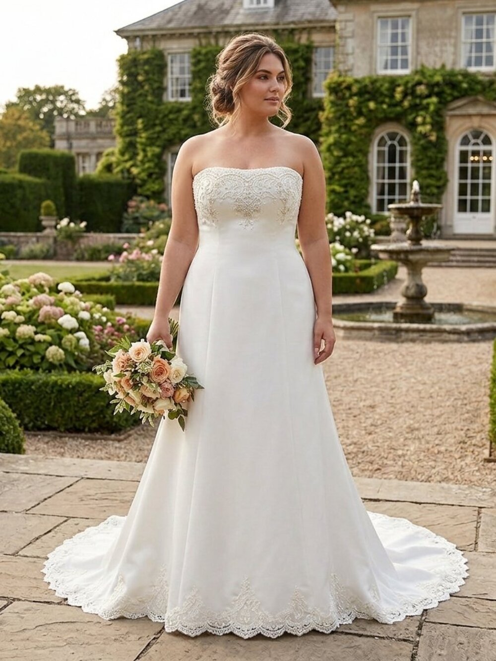 Michaelangelo T8021 Strapless Beaded Wedding Dress NWT Size 16 Ivory Bridal Gown